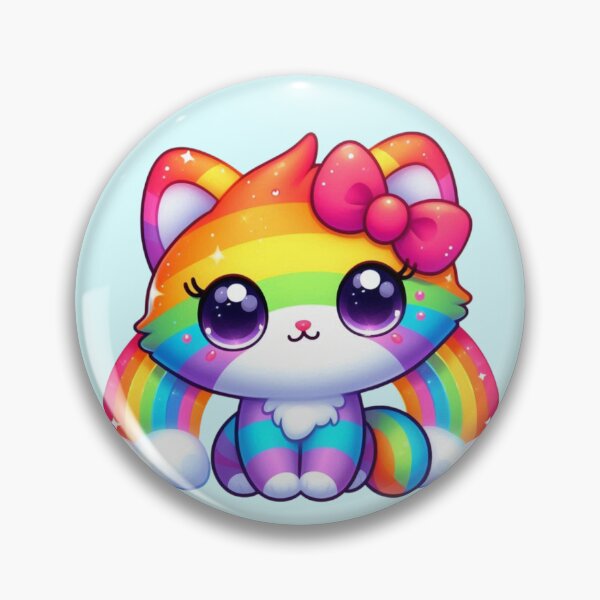 Aperçu de l'œuvre Chaton mignon arc-en-ciel coloré créée et vendue par MoonMonkeyNbear.