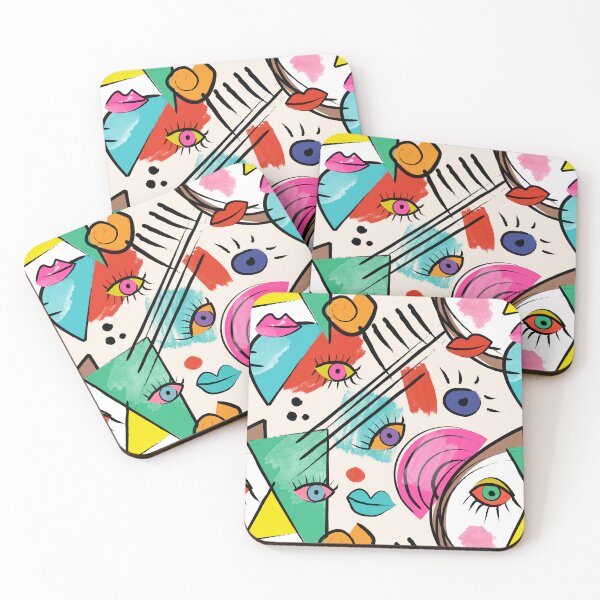 Item preview, Modern Cubism Abstract Artsy Female Faces designed and sold by idovedesign.