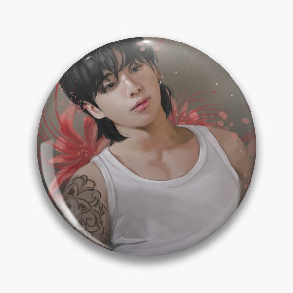 Item preview, Jungkook with pink tiger liles designed and sold by VanSin Arts.