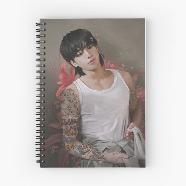 Item preview, Jungkook with pink tiger liles designed and sold by VanSin Arts.