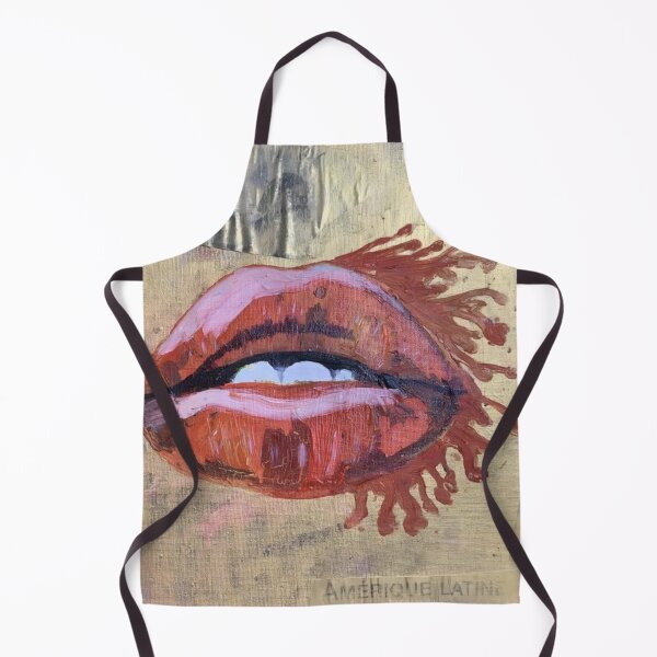 Artikelvorschau, Rote Lippen auf Gold – Lateinamerikanisch inspirierte Mixed-Media-Wandkunst entworfen und verkauft von ArtsyEyes.