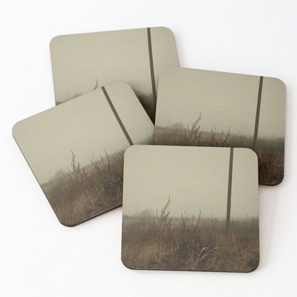 Item preview, Liminal Rural Landscape – Power Lines in Foggy Southern Gothic Field designed and sold by Wendwood.
