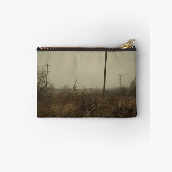 Item preview, Liminal Rural Landscape – Power Lines in Foggy Southern Gothic Field designed and sold by Wendwood.