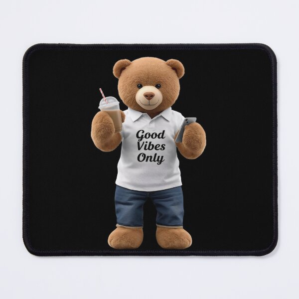 Item preview, Cute Bear „Andrew” good vibes only party chill designed and sold by Tattoo-Shirt Designer .