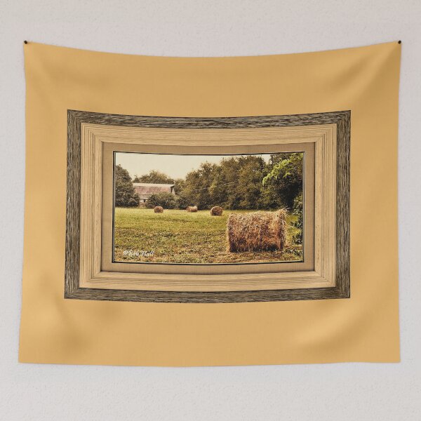 Item preview, BALES ALONG THE TREE LINE, PHOTO, DISPLAYED WITH SYNTHETIC MAT AND FRAME  designed and sold by Bob Hall©.