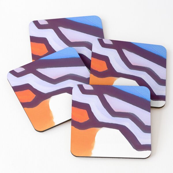 Item preview, Abstract Wall Art – Modern Blue and Orange Painting, Geometric Bold Lines Print designed and sold by ArtsyEyes.