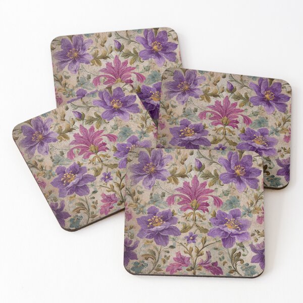 Item preview, Decoupage Vintage Purple Flowers Damask 1900 Victorian designed and sold by GrinGalore.