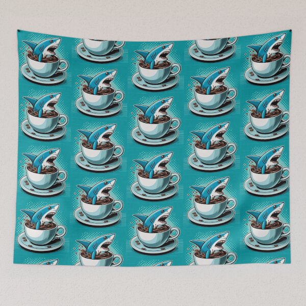 Item preview, Cute shark coffee loving  designed and sold by Dogandesighn.
