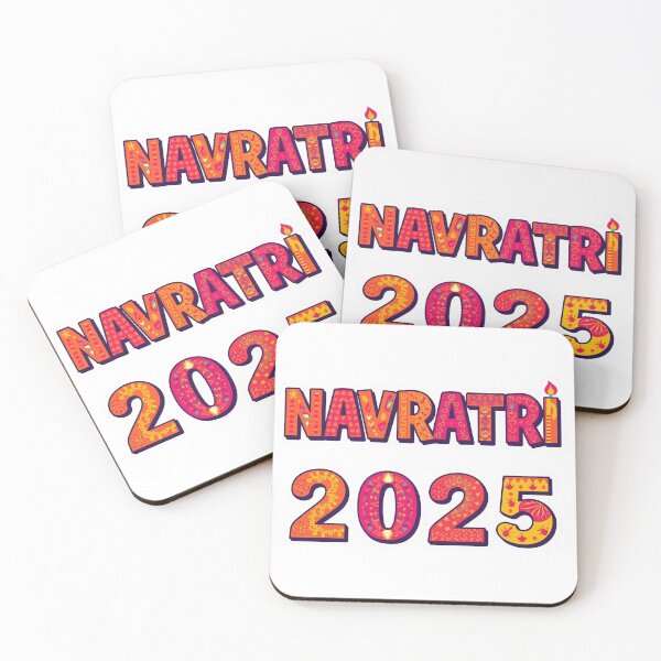 Item preview, Colorful Navratri 2025 Typography with Festive Motifs designed and sold by ArtivaNest.