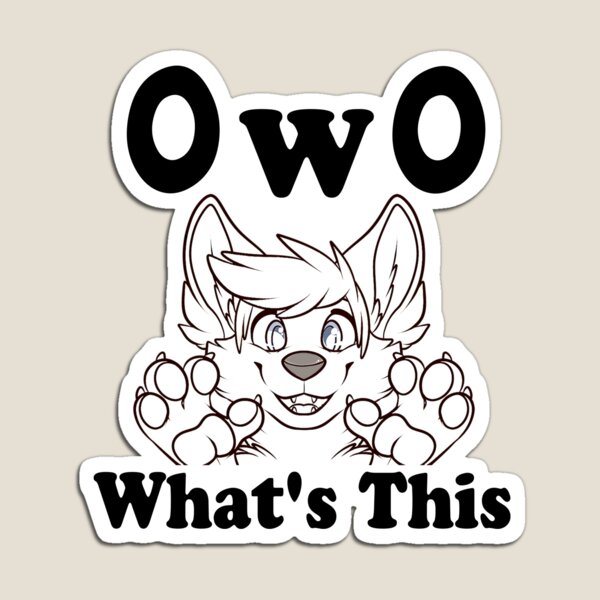 Item preview, OwO What's This  Cute Furry Fursona quote designed and sold by Surfer Dave Designs.