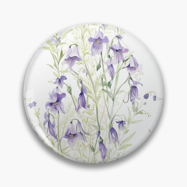 Item preview, Elegant Watercolor Illustration of Purple Bellflowers designed and sold by CoolPixels.