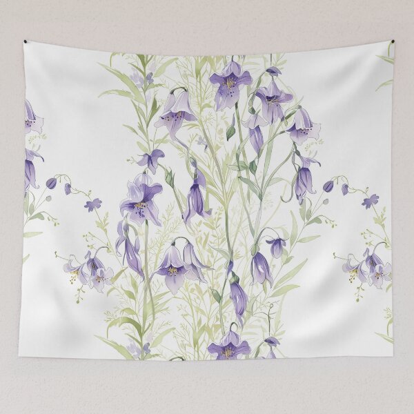 Item preview, Elegant Watercolor Illustration of Purple Bellflowers designed and sold by CoolPixels.