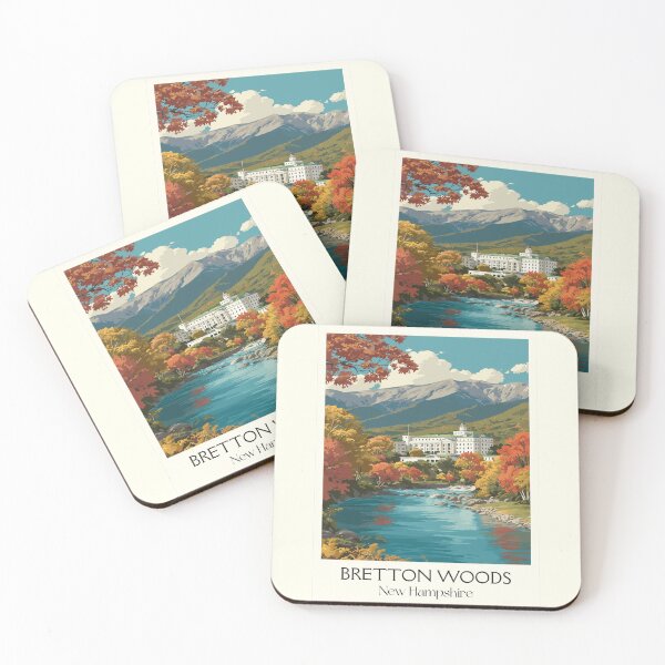 Item preview, Bretton Woods New Hampshire Travel Poster | Vintage Mount Washington Hotel Art designed and sold by TuncGK.