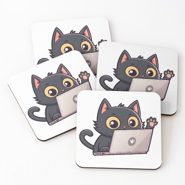 Item preview, Cute Cat With Laptop designed and sold by DesignGraphica.