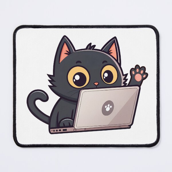 Item preview, Cute Cat With Laptop designed and sold by DesignGraphica.