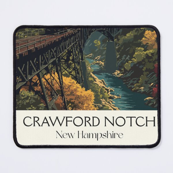 Item preview, Crawford Notch NH Travel Poster | Vintage White Mountains Train Bridge Art designed and sold by TuncGK.