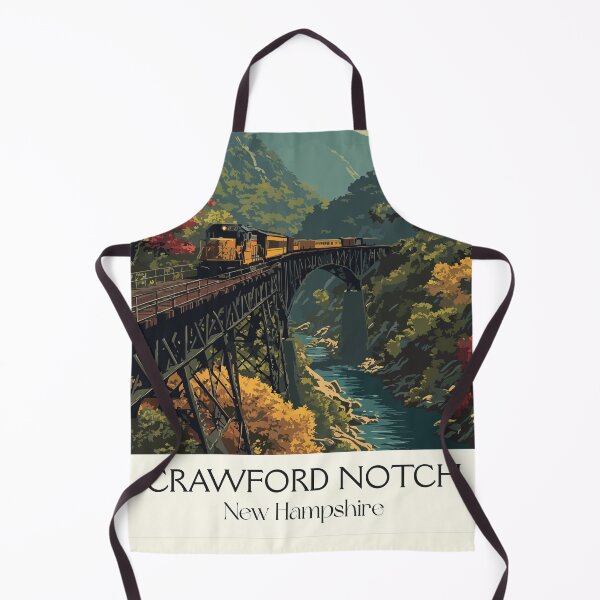 Item preview, Crawford Notch NH Travel Poster | Vintage White Mountains Train Bridge Art designed and sold by TuncGK.