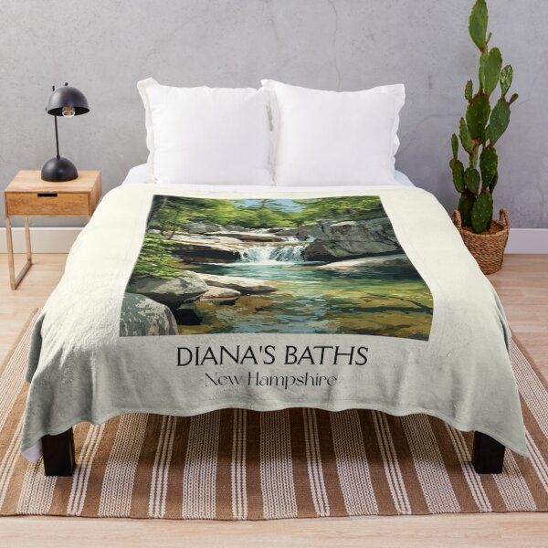 Item preview, Diana's Baths New Hampshire Poster | Vintage North Conway Waterfall Art designed and sold by TuncGK.