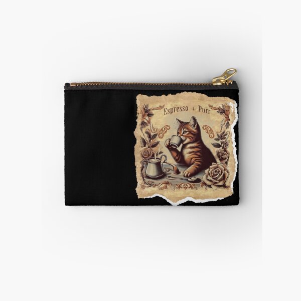 Item preview, vintage, cat and caffee, a gift for a coffee and cat lover, espresso + purr designed and sold by miro-bob-design.