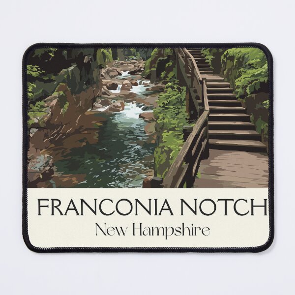 Item preview, Franconia Notch NH Travel Poster | Vintage White Mountains Hiking Art designed and sold by TuncGK.