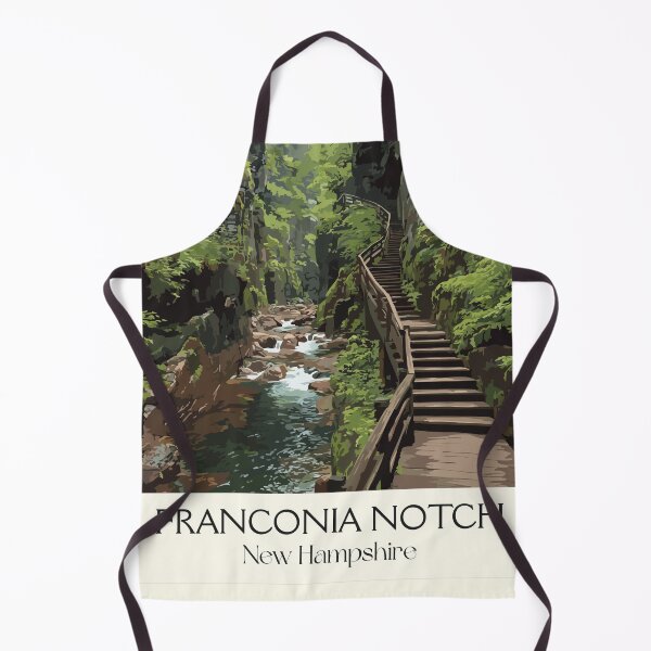 Item preview, Franconia Notch NH Travel Poster | Vintage White Mountains Hiking Art designed and sold by TuncGK.
