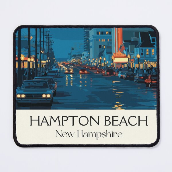 Item preview, Hampton Beach NH Travel Poster | Vintage Seacoast Boardwalk Art designed and sold by TuncGK.