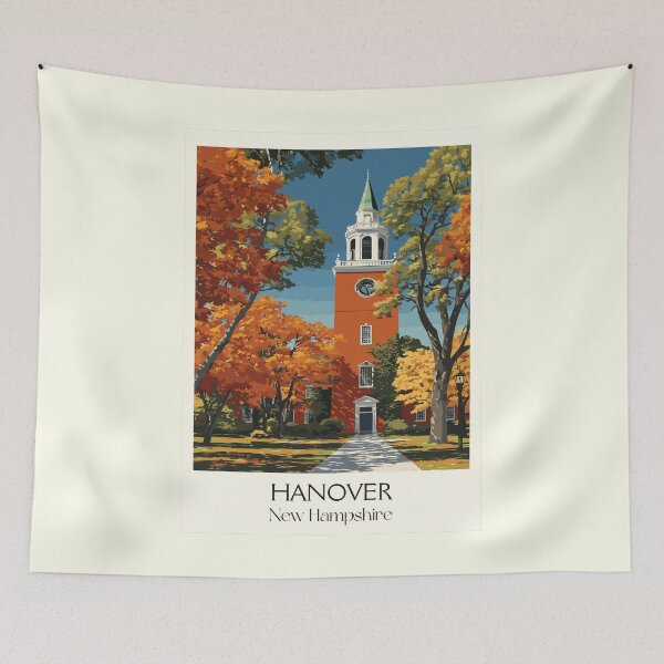 Item preview, Hanover New Hampshire Travel Poster | Vintage Dartmouth College Wall Art designed and sold by TuncGK.