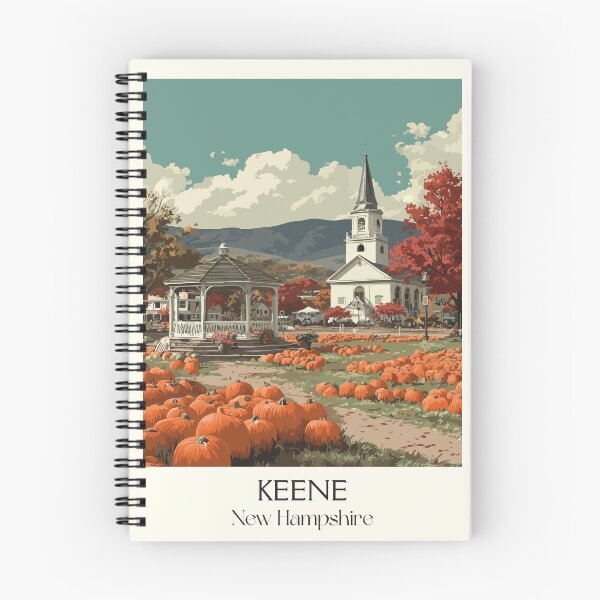Item preview, Keene New Hampshire Travel Poster | Vintage New England Town in Autumn Art designed and sold by TuncGK.