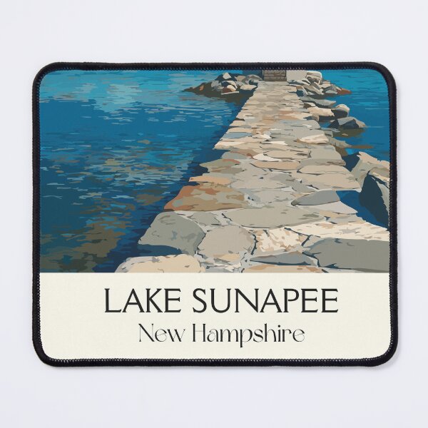 Item preview, Lake Sunapee New Hampshire Poster | Vintage Lighthouse & Lake Wall Art designed and sold by TuncGK.