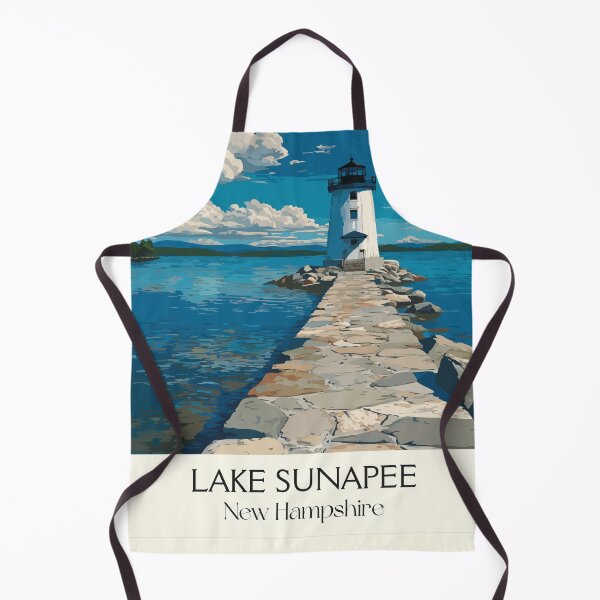 Item preview, Lake Sunapee New Hampshire Poster | Vintage Lighthouse & Lake Wall Art designed and sold by TuncGK.