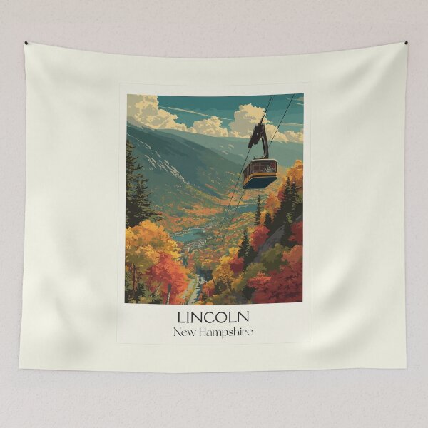 Item preview, Lincoln New Hampshire Travel Poster | Vintage White Mountains Mill Town Art designed and sold by TuncGK.