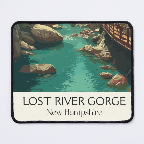 Item preview, Lost River Gorge NH Travel Poster | Vintage White Mountains Nature Art designed and sold by TuncGK.