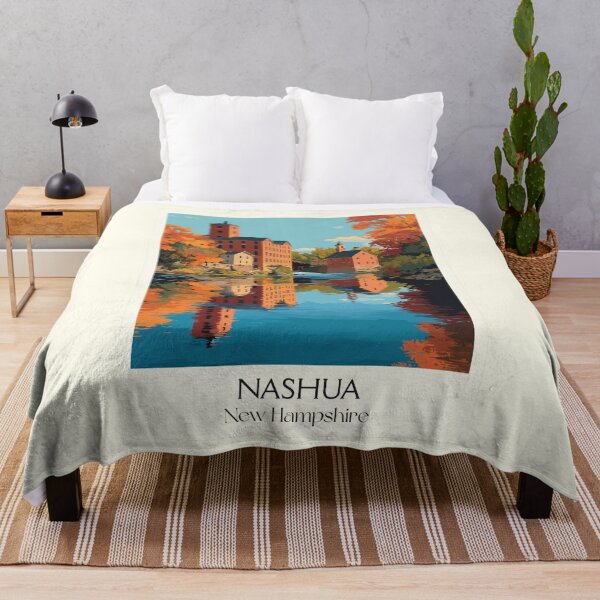 Item preview, Nashua New Hampshire Travel Poster | Vintage Gate City Wall Art designed and sold by TuncGK.