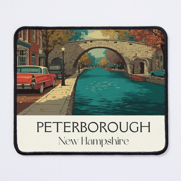 Item preview, Peterborough NH Travel Poster | Vintage Monadnock Region Town Art designed and sold by TuncGK.