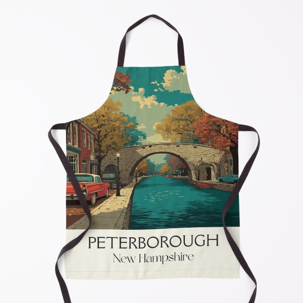 Item preview, Peterborough NH Travel Poster | Vintage Monadnock Region Town Art designed and sold by TuncGK.