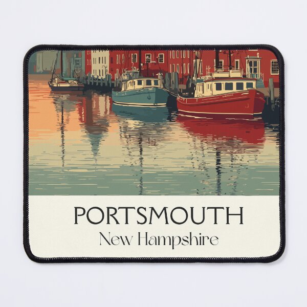 Item preview, Portsmouth New Hampshire Travel Poster | Vintage Seacoast Harbor Wall Art designed and sold by TuncGK.