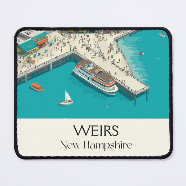 Item preview, Weirs Beach NH Travel Poster | Vintage Lake Winnipesaukee Boardwalk Art designed and sold by TuncGK.