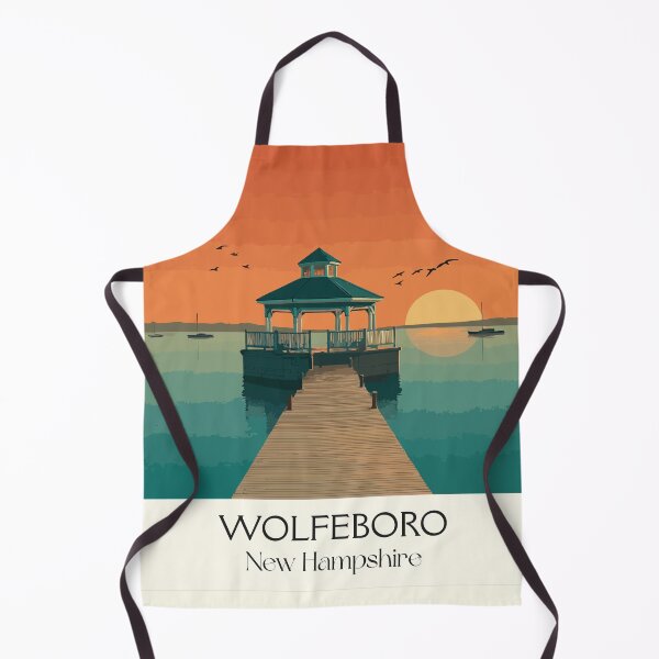 Item preview, Wolfeboro New Hampshire Poster | Vintage Lake Winnipesaukee Sunset Art designed and sold by TuncGK.