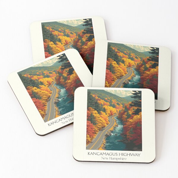 Item preview, Kancamagus Highway NH Travel Poster | Vintage Fall Foliage Scenic Drive Art designed and sold by TuncGK.