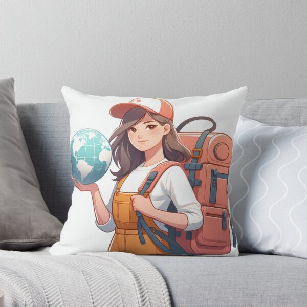 Item preview, Adventure Awaits | Globetrotter Girl Illustration designed and sold by FusionFabrics04.