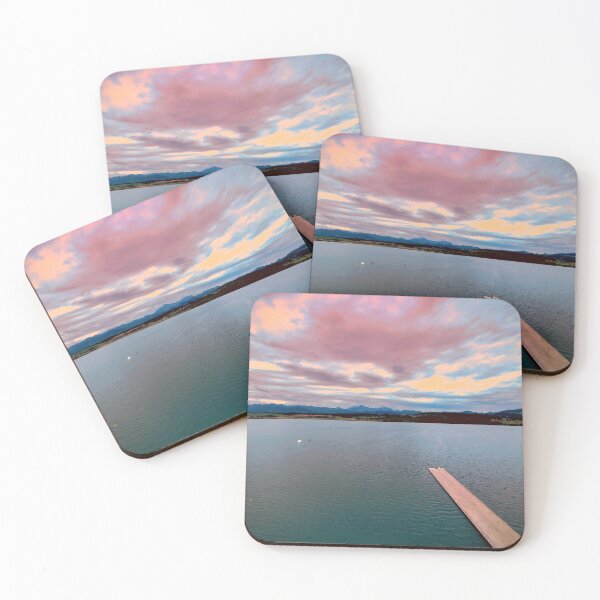 Item preview, “Lake and Pier Under Partly Cloudy Sky. designed and sold by Tina240210.