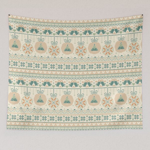Item preview, Christmas pixel art design for fabric and for all businesses. designed and sold by Alynek-Design.