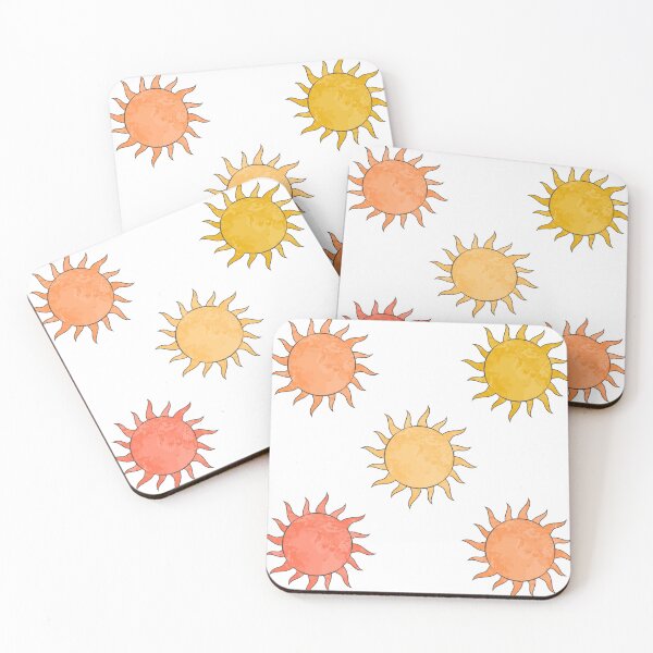 Item preview, Orange Sun Sticker Pack – Minimal Aesthetic Suns in 5 Shades designed and sold by InfiniteSticker.