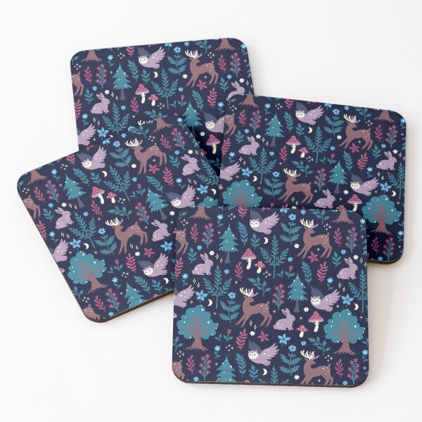 Item preview,  night forest with animals and plants designed and sold by burbura.