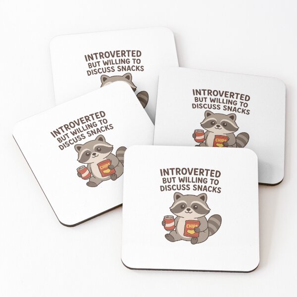 Item preview, Introverted but Willing to Discuss Snacks – Cute Raccoon Funny Design designed and sold by 1 stop shop.