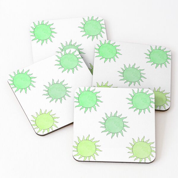 Item preview, Green Sun Sticker Pack – Minimal Aesthetic Suns in 5 Shades designed and sold by InfiniteSticker.