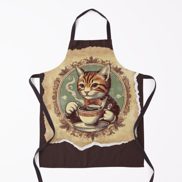 Item preview, cat and caffee, vintage graphics, a gift for a cat and coffee lover, designed and sold by miro-bob-design.