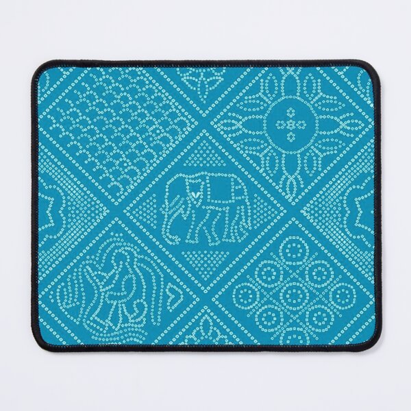 Item preview, Navratri Special Light Blue Rajasthani Bandhani Motif Pattern – Elephant, Paisley & Folk Art designed and sold by Kruti Collection.