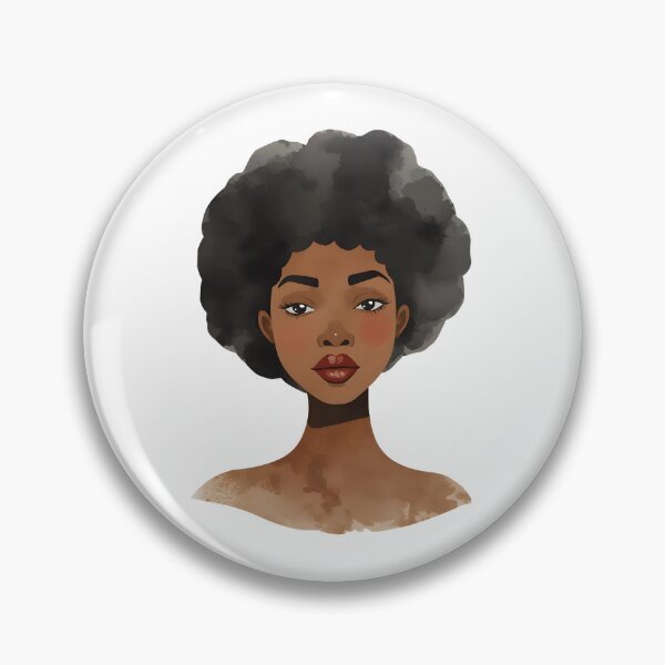Item preview, Watercolor Black Woman Portrait – Afro Hair Aesthetic with Blushy Cheeks designed and sold by OsasChild.