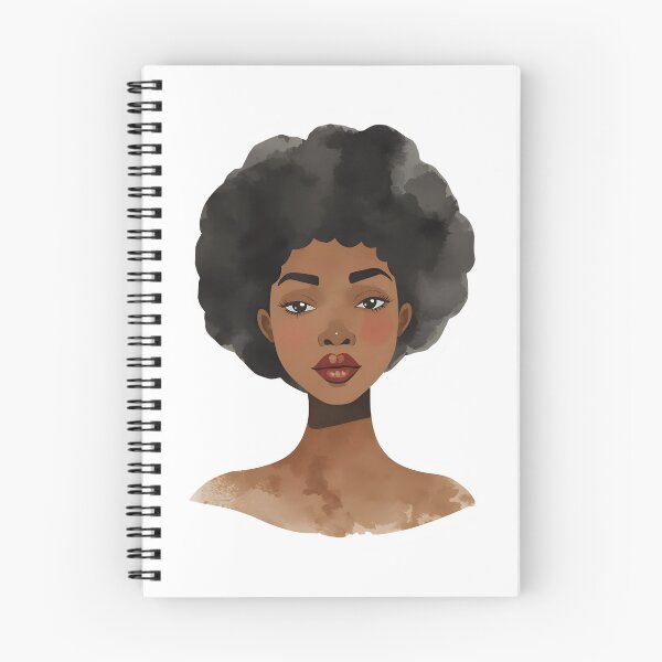Item preview, Watercolor Black Woman Portrait – Afro Hair Aesthetic with Blushy Cheeks designed and sold by OsasChild.